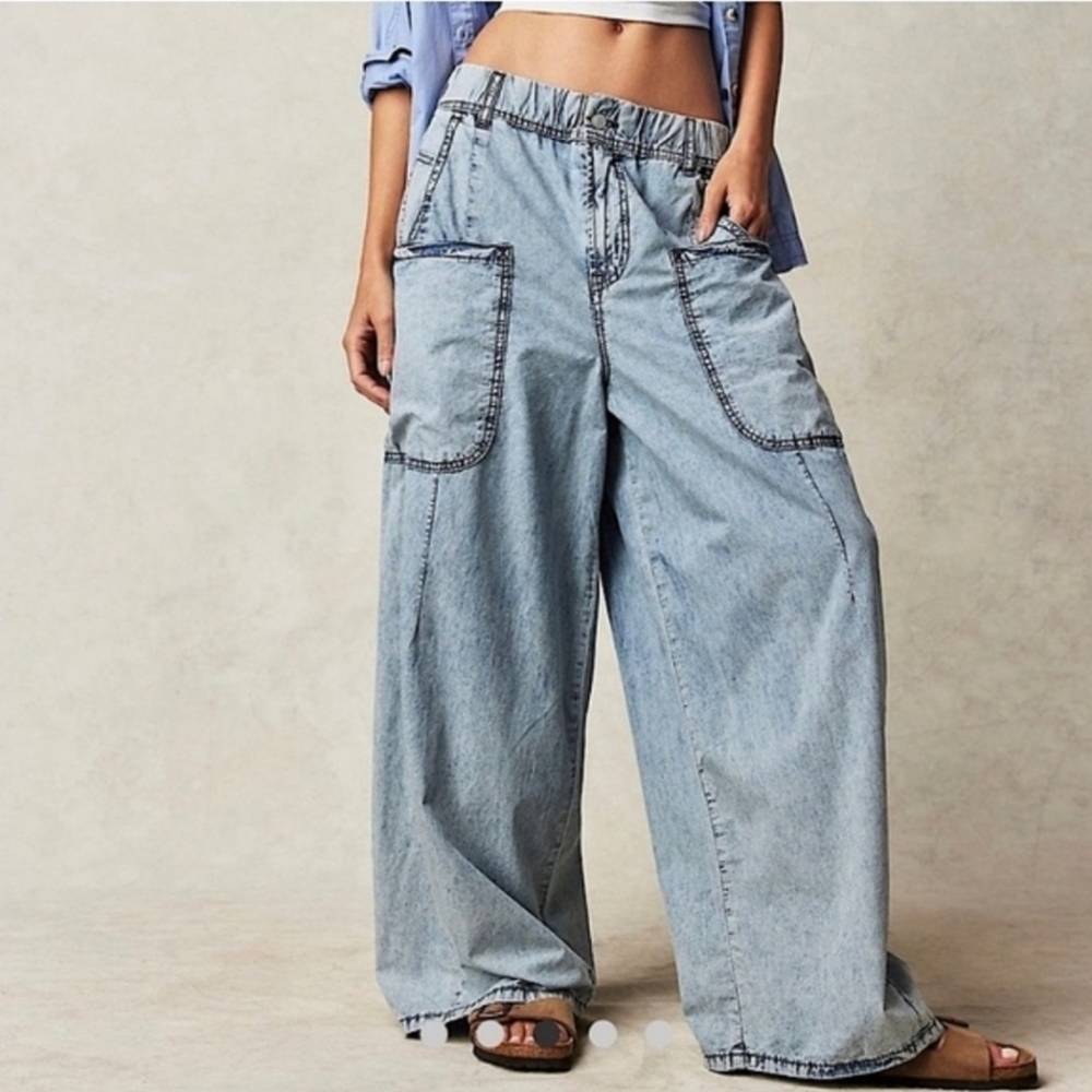 We the Free baggy wide leg crop pants